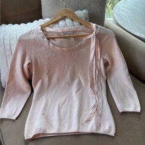 Banana Republic Blush Pink Ribbon Sleeve Top